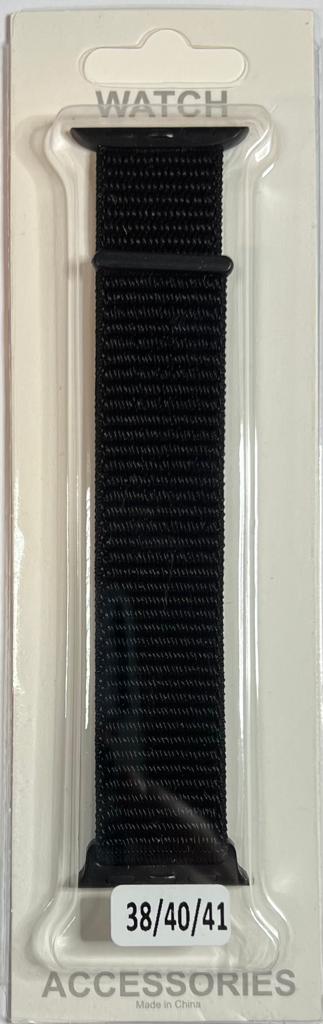 Curea textila ceas  Deep black 38-40 mm